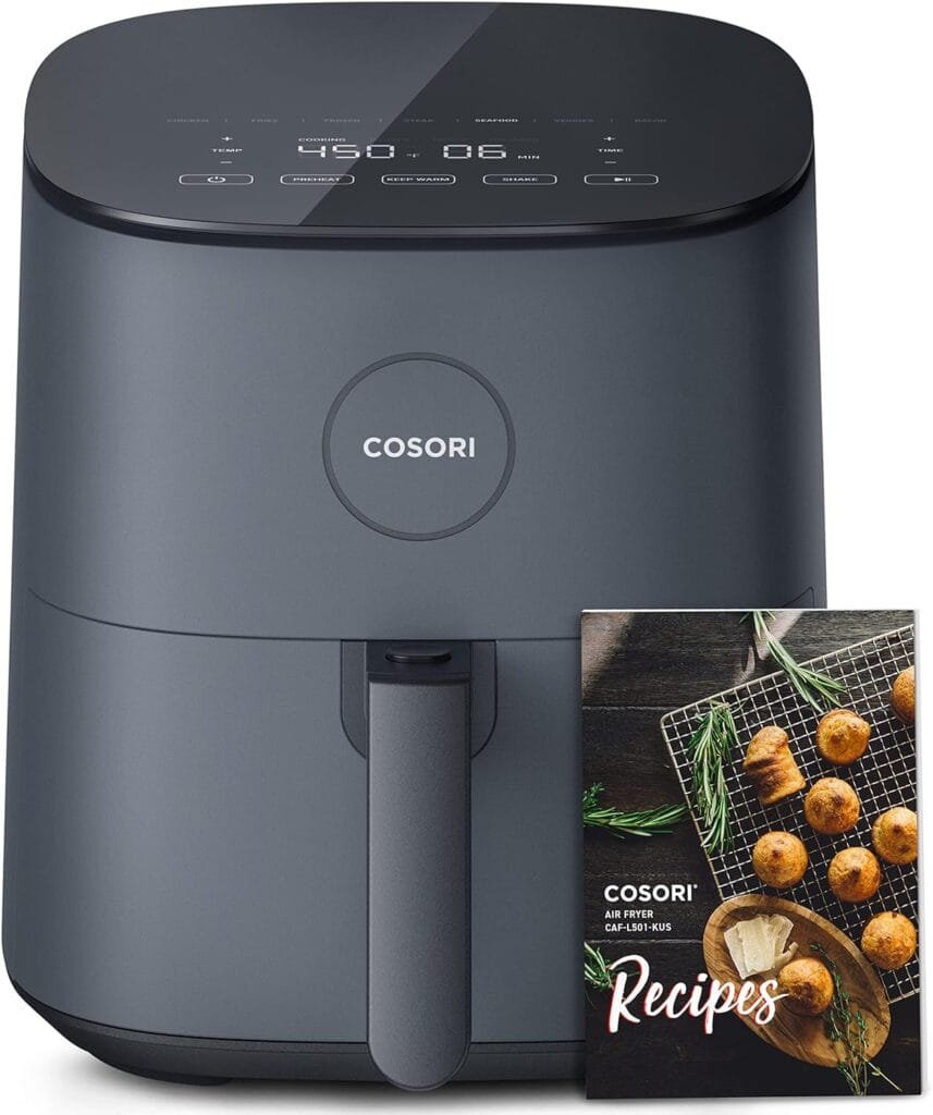COSORI Air Fryer Pro LE 5-Qt Airfryer, Quick and Easy Meals, UP to 450℉, Quiet, 85% Oil less, 130+ Recipes , 9 Customizable Functions, SHAKE Reminder, Compact, Dishwasher Safe