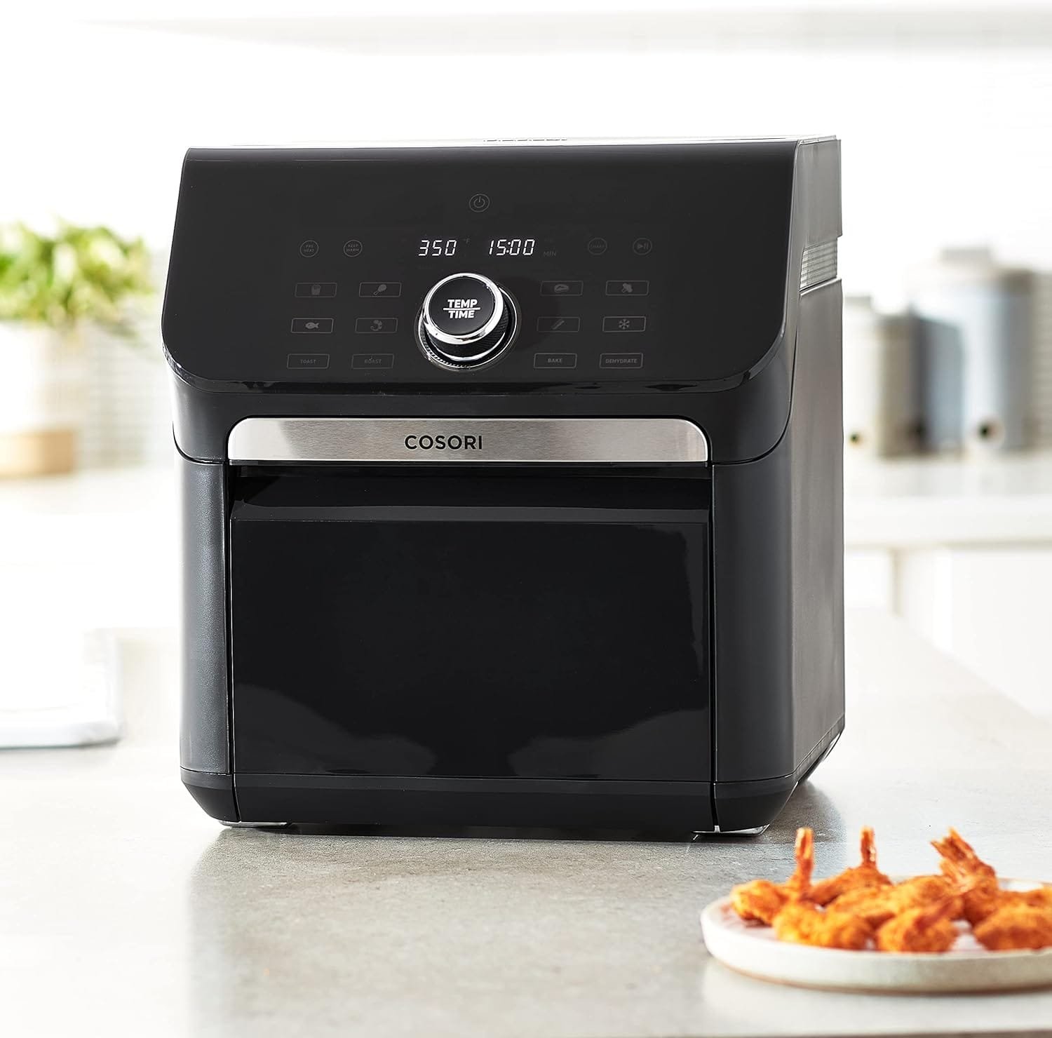 COSORI Air Fryer Toaster Oven Combo, 10 Qt Family Size, 14-in-1 Functions with Dehydrate, Roast, Smart Control Through Phone  Voice, 1000+ In-APP Recipes  6 Dishwasher -Safe Accessories, Black