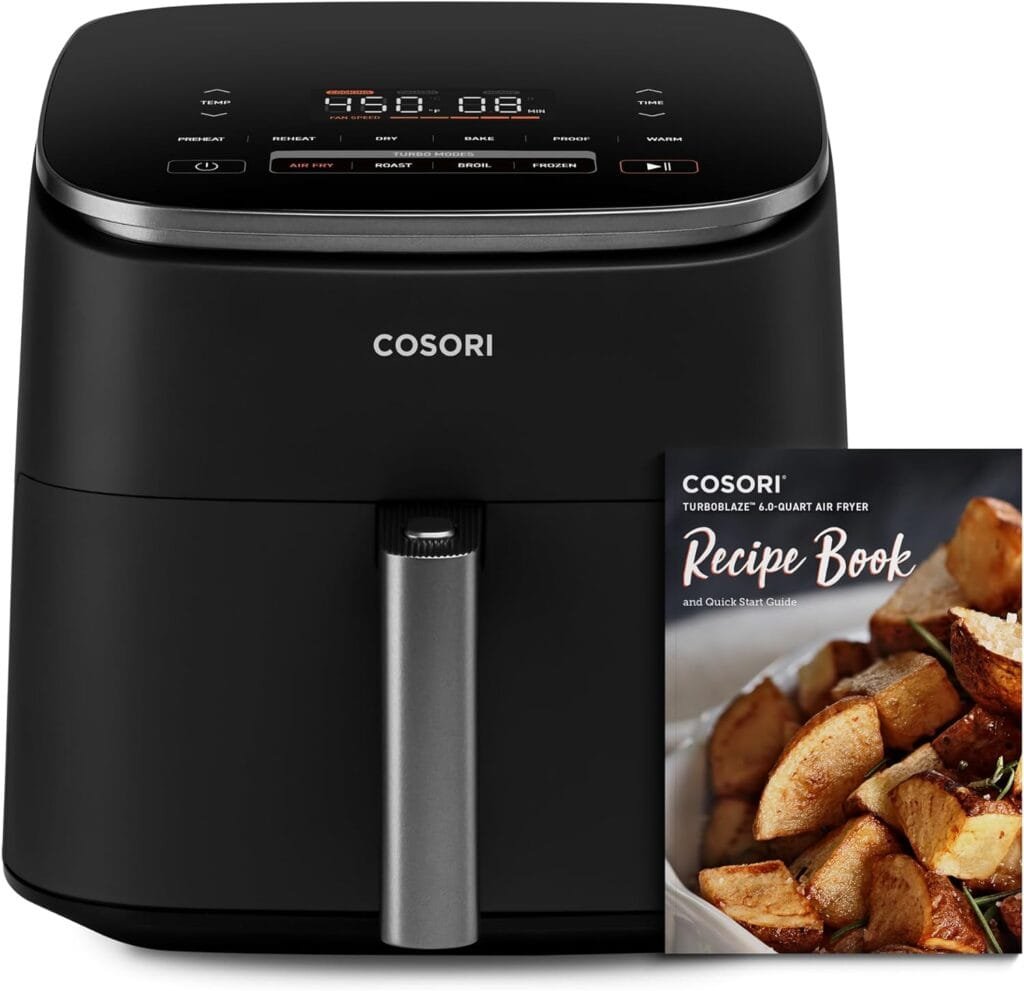 COSORI Air Fryer TurboBlaze 6.0-Quart Compact Airfryer that Roast, Bake, Proof, 9 Functions, 5 Speeds, Cooks Quickly, 95% Less Oil for Healthier Meals, Varied Recipes, Easy to Clean, Dark Gray COSORI Air Fryer TurboBlaze 6.0-Quart Compact Airfryer that Roast, Bake, Proof, 9 Functions, 5 Speeds, Cooks Quickly, 95% Less Oil for Healthier Meals, Varied Recipes, Easy to Clean, Dark Gray