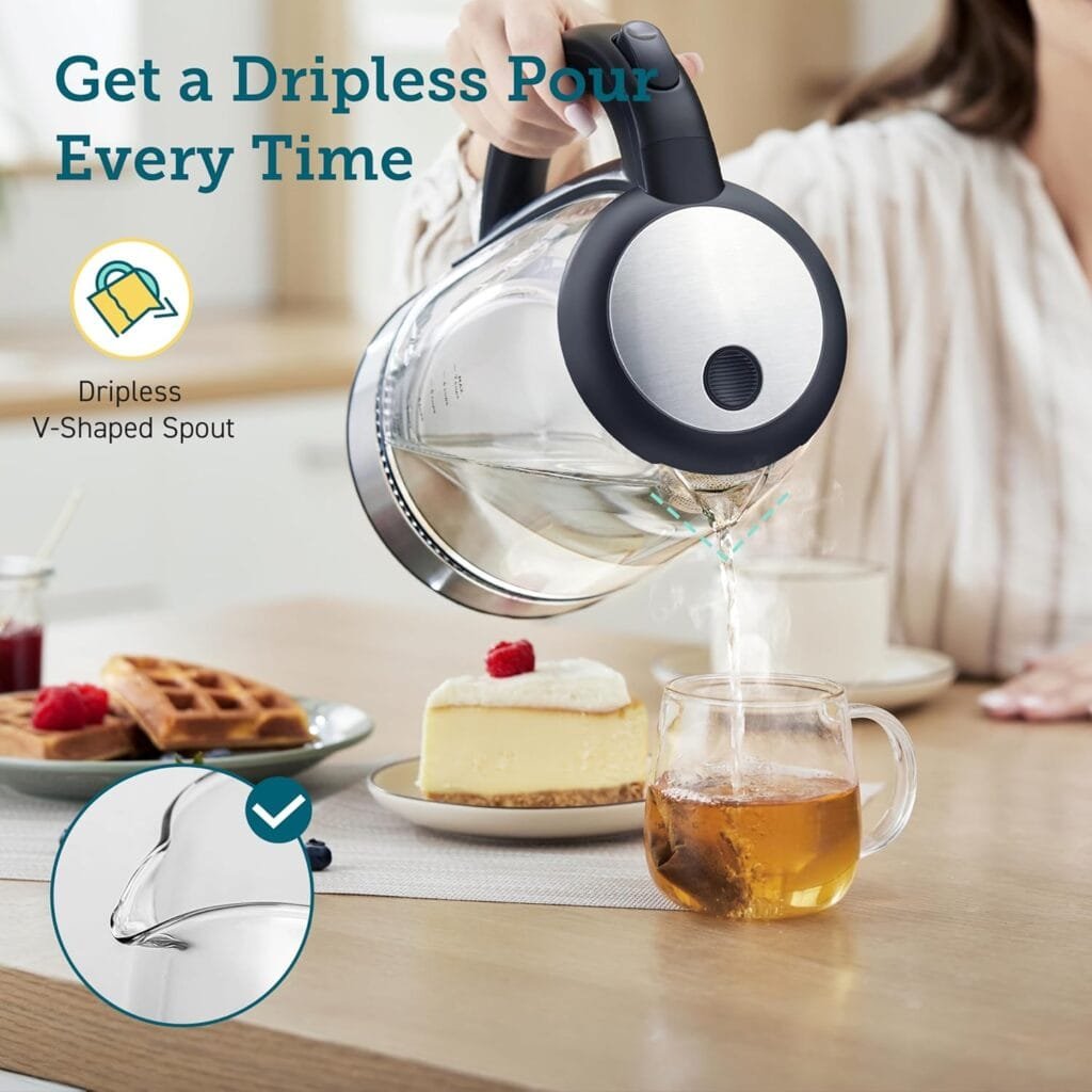 COSORI Electric Kettle Temperature Control with 6 Presets, 60min Keep Warm 1.7L Electric Tea Kettle  Hot Water Boiler, 304 Stainless Steel Filter, Auto-Off  Boil-Dry Protection, BPA Free, Black