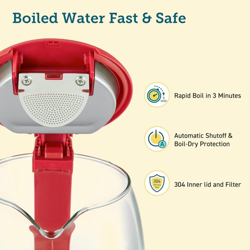 COSORI Electric Kettle Temperature Control with 6 Presets, 60min Keep Warm 1.7L Electric Tea Kettle  Hot Water Boiler, 304 Stainless Steel Filter, Auto-Off  Boil-Dry Protection, BPA Free, Black