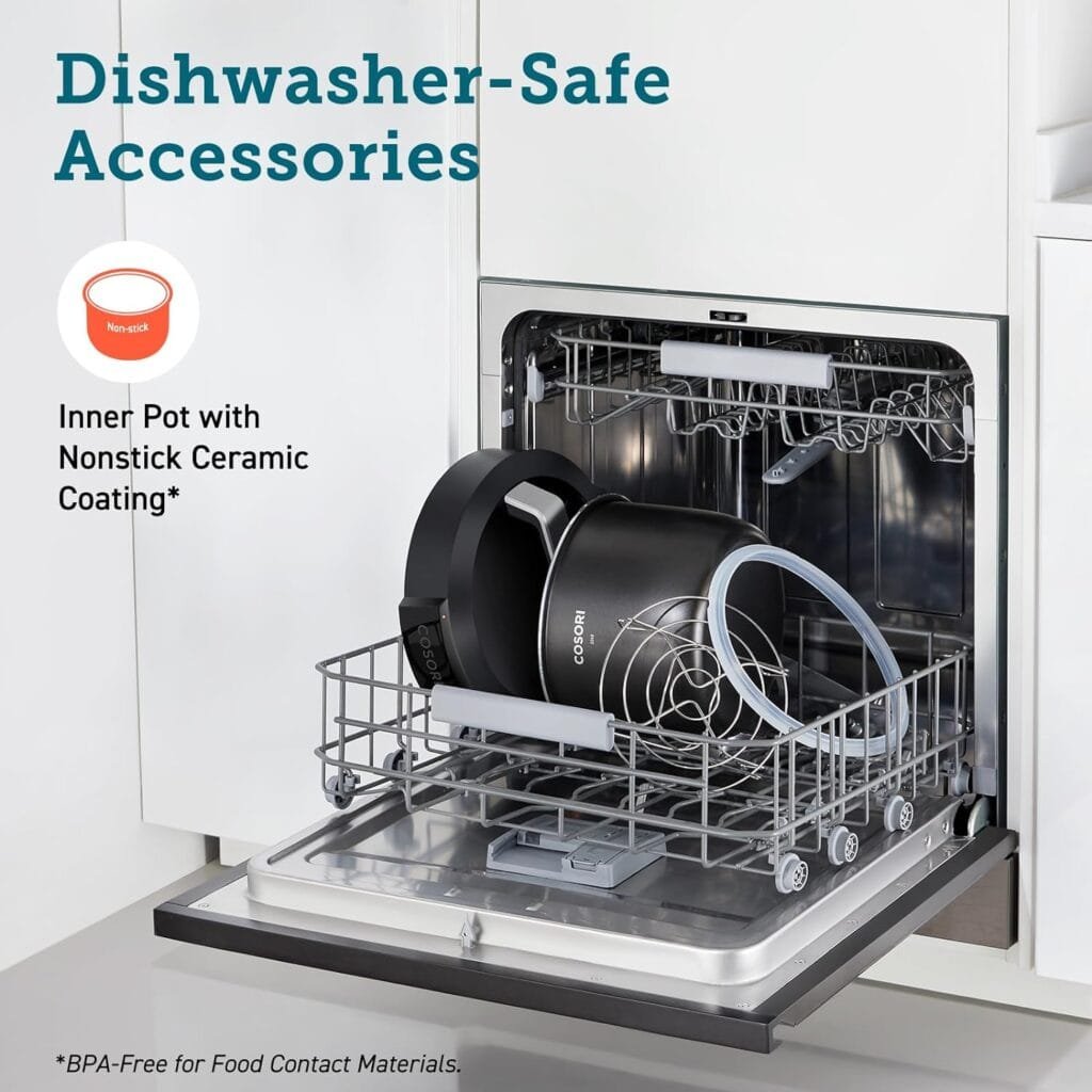 COSORI Electric Pressure Cooker 6 Quart, 9-in-1 Instant Multi Cooker, 13 Presets, Rice Slow Sauté Pot, Sous Vide, Sterilizer, Recipes, 1100W, Stainless Steel, Olla de Presion Electrica Multiuso