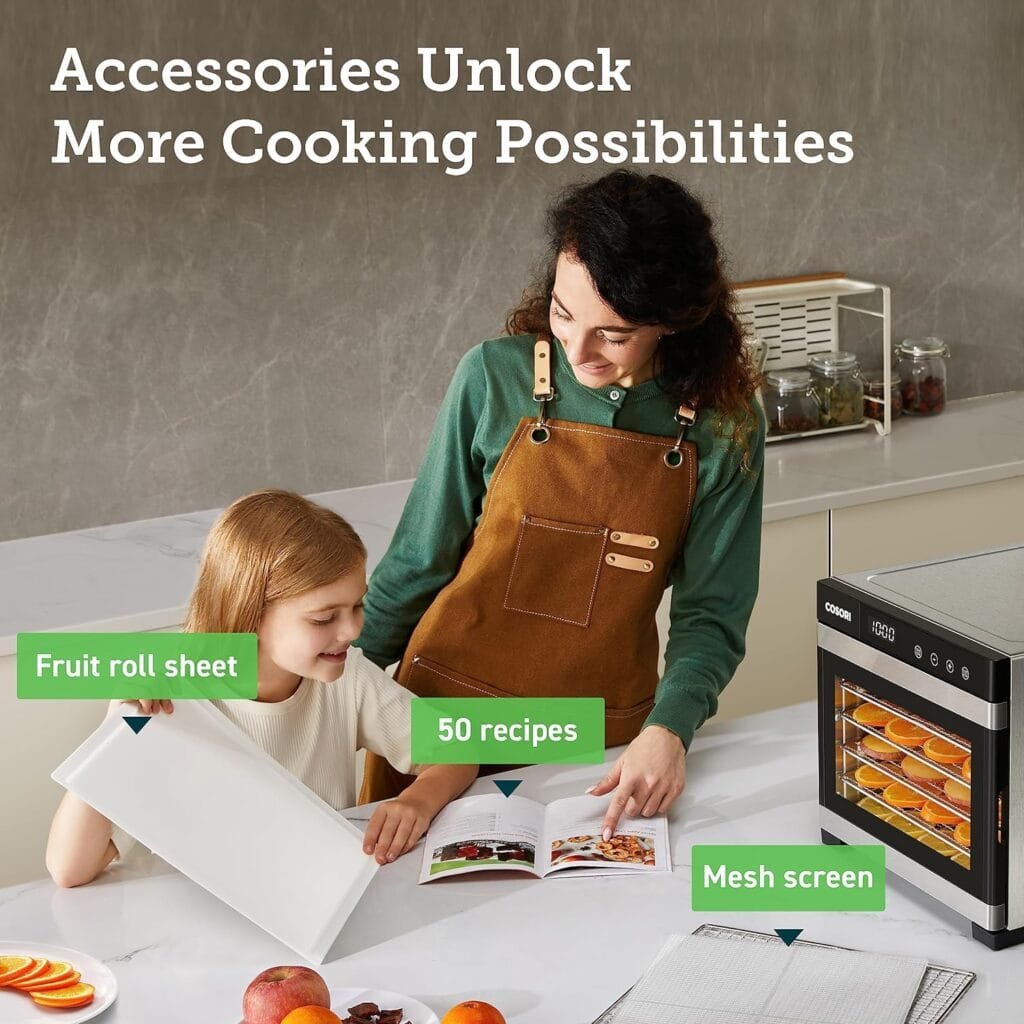 COSORI Food Dehydrator for Jerky, Large Drying Space with 6.48ft², 600W Dehydrated Dryer, 6 Stainless Steel Trays, 48H Timer, 165°F Temperature Control, for Herbs, Meat, Fruit, and Yogurt, Silver COSORI Food Dehydrator for Jerky, Large Drying Space with 6.48ft², 600W Dehydrated Dryer, 6 Stainless Steel Trays, 48H Timer, 165°F Temperature Control, for Herbs, Meat, Fruit, and Yogurt, Silver