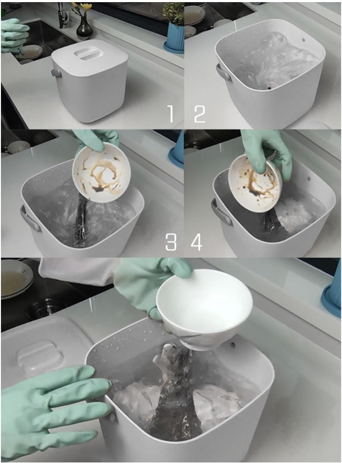 Countertop Dishwasher, 18W 8.5V 2A Portable Countertop Dishwasher for Kitchen (White)