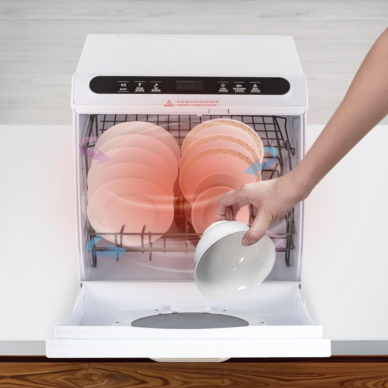 Countertop Dishwasher, Portable Dishwasher with 7L Built-in Water Tank, No Hookup Needed, 5 Programs, 360° Dual Spray, Air-Dry Function, Mini Dishwasher for RV Apartment,Tank White Countertop Dishwasher, Portable Dishwasher with 7L Built-in Water Tank, No Hookup Needed, 5 Programs, 360° Dual Spray, Air-Dry Function, Mini Dishwasher for RV Apartment,Tank White