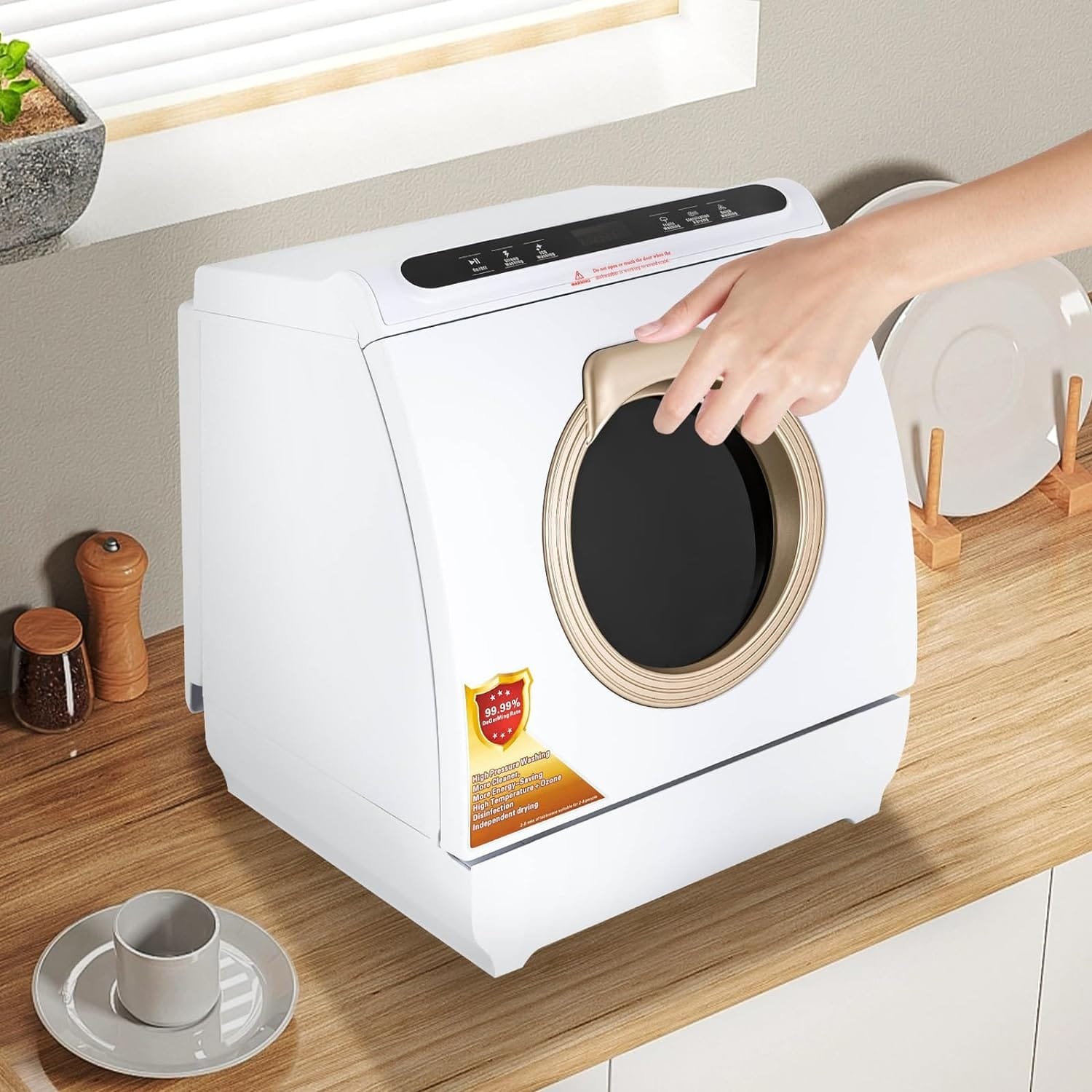 Countertop Dishwasher, Portable Dishwasher with 7L Built-in Water Tank, No Hookup Needed, 5 Programs, 360° Dual Spray, Air-Dry Function, Mini Dishwasher for RV Apartment,Tank White Countertop Dishwasher, Portable Dishwasher with 7L Built-in Water Tank, No Hookup Needed, 5 Programs, 360° Dual Spray, Air-Dry Function, Mini Dishwasher for RV Apartment,Tank White