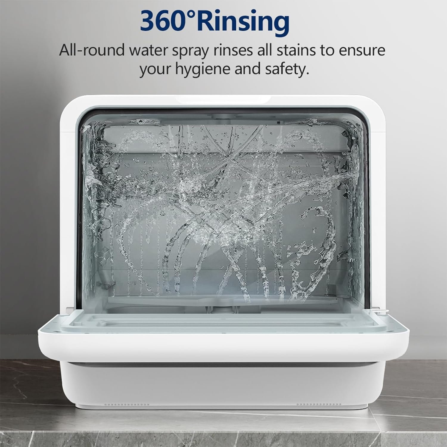 COWSAR Countertop Dishwasher with 2 Gallons Built-in Water Tank, 6 Washing Modes, 360° Dual Spray, 167℉  Air-Dry Function Portable Dishwasher Suit for RVs, Kitchens, Small Apartments, Office