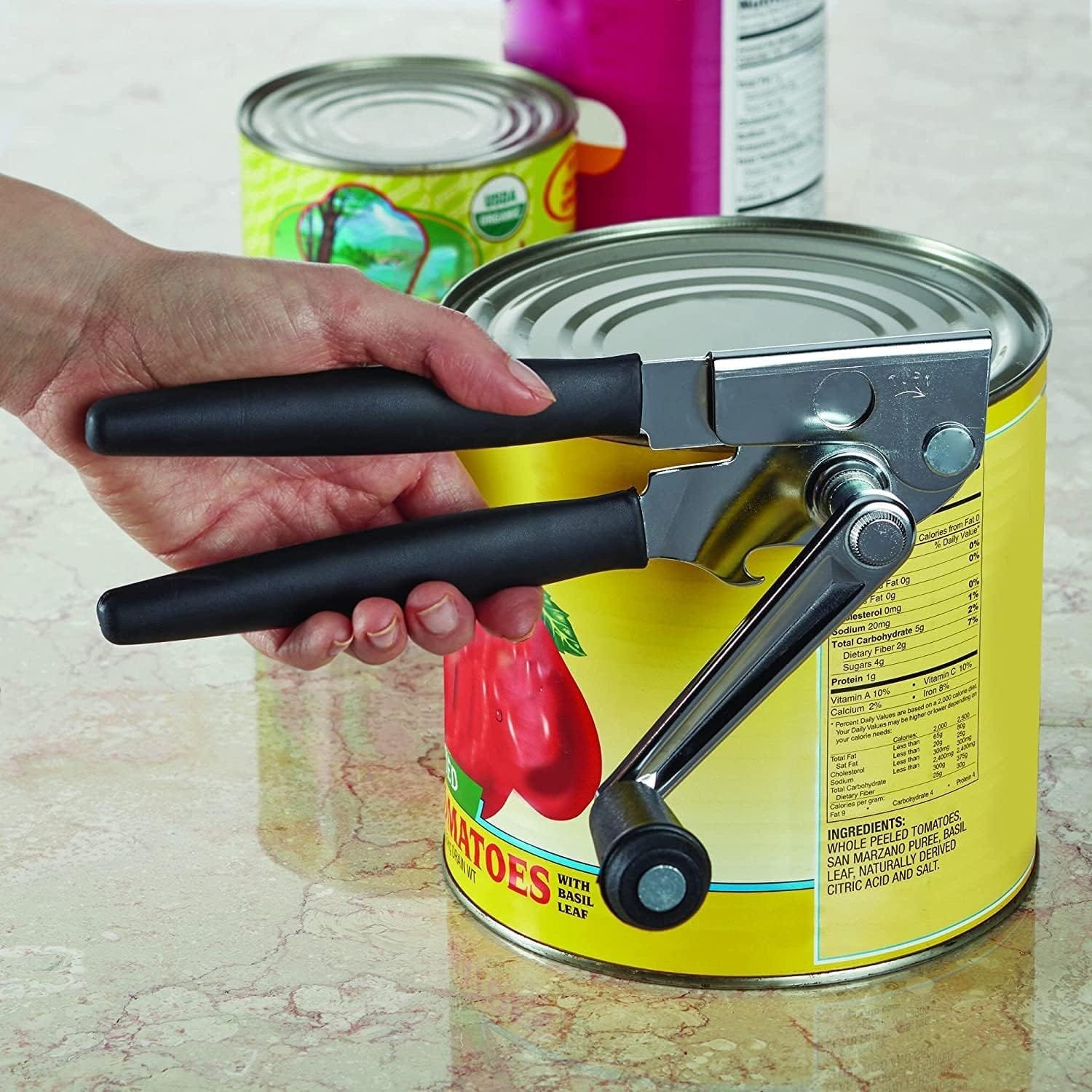 Crank Handle Commercial Can Opener - Heavy Duty Can Opener - Ergonomic Cushioned Handle - Manual Hand Can Opener Crank Handle Commercial Can Opener - Heavy Duty Can Opener - Ergonomic Cushioned Handle - Manual Hand Can Opener