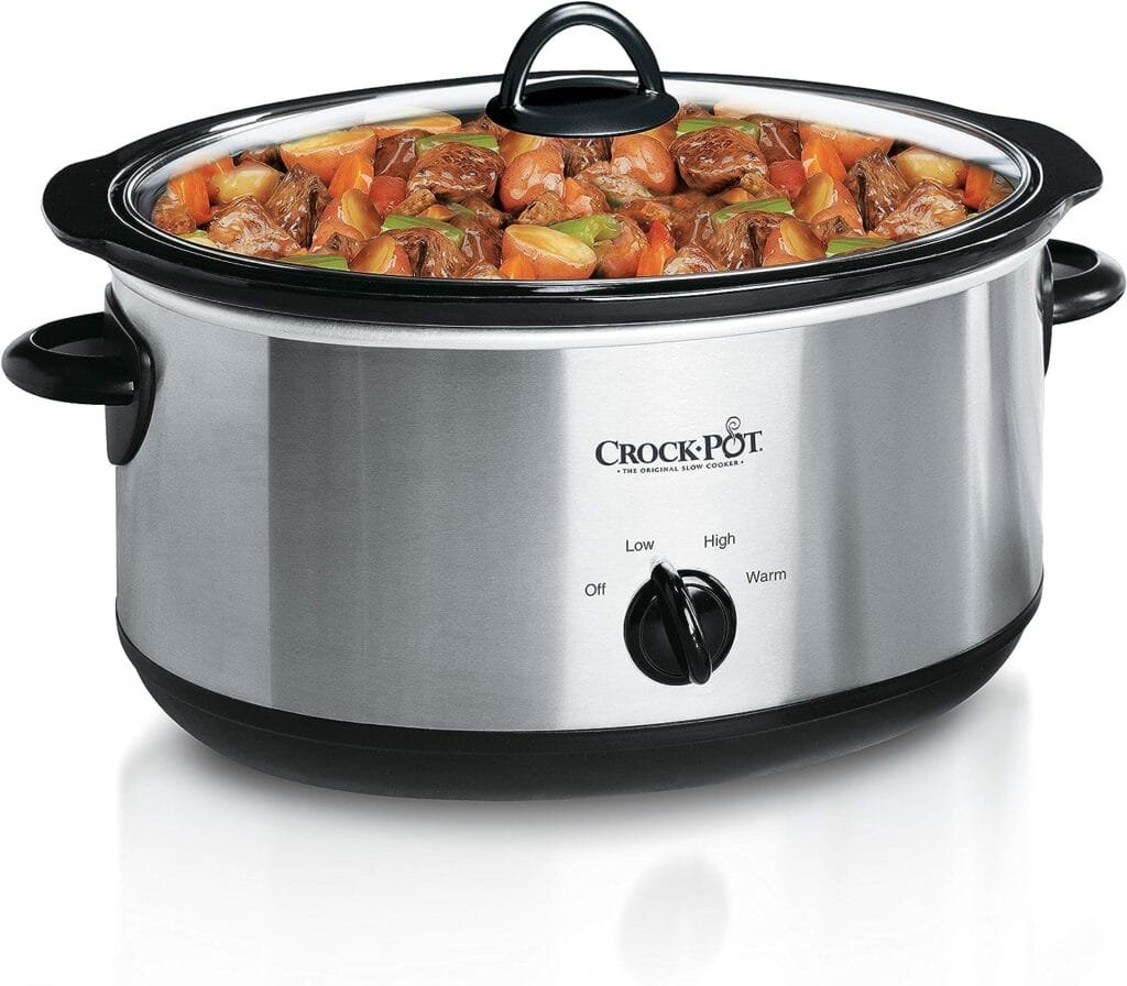 Crock-Pot 7 Quart Portable Programmable Slow Cooker with Timer and Locking Lid, Stainless Steel Crock-Pot 7 Quart Portable Programmable Slow Cooker with Timer and Locking Lid, Stainless Steel