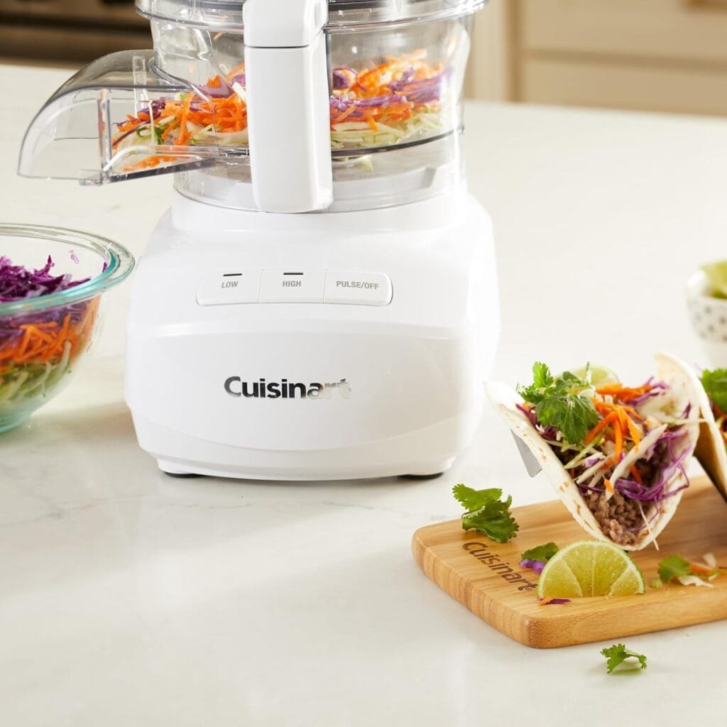 Cuisinart 9-Cup Continuous Feed Food Processor with Fine and Medium Reversible Shredding and Slicing Disc, Universal Blade, Continuous-Feed Attachment, and In-Bowl Storage (White) Cuisinart 9-Cup Continuous Feed Food Processor with Fine and Medium Reversible Shredding and Slicing Disc, Universal Blade, Continuous-Feed Attachment, and In-Bowl Storage (White)