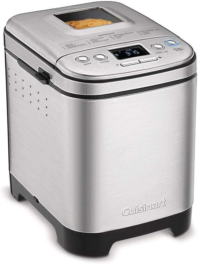 Cuisinart CBK-110 Compact Automatic Bread Maker, Silver Includes 8-inch Bread Knife and Bread Board