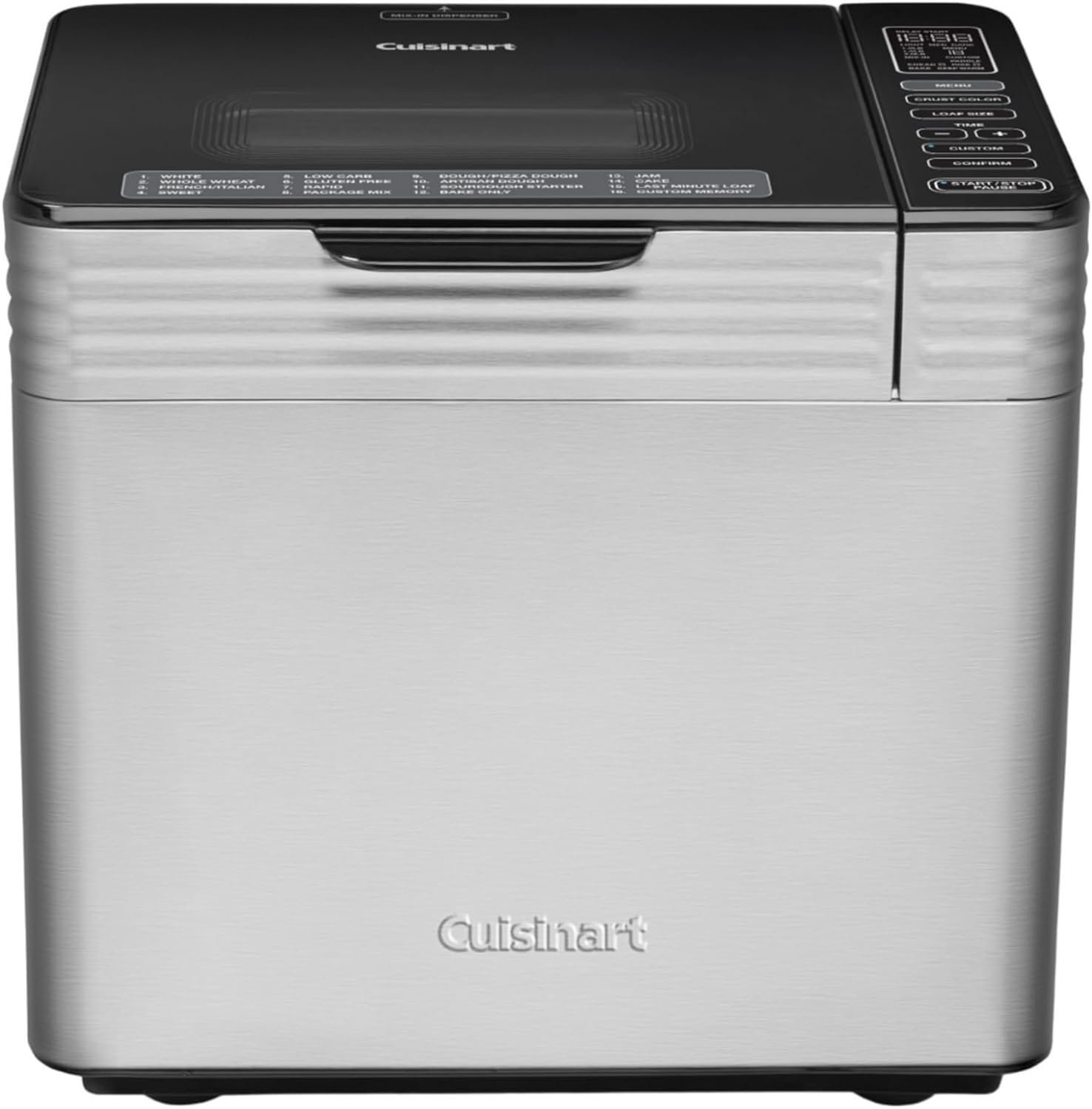 Cuisinart CBK-210 Custom Convection 16 Menu Programs 2 Pound Capacity Stainless Steel Made Bread Maker Bundle with Homemade Bread Cookbook, and x 100 Bread Bags (3 Items)