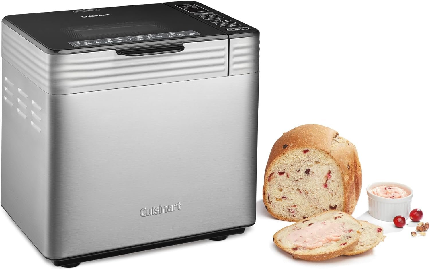 Cuisinart CBK-210,16 Menu Programs 2 Pound Capacity Bread Maker Bundle with Baking Classics Book, Bamboo Cutting Board, and Bread Knife (4 Items)