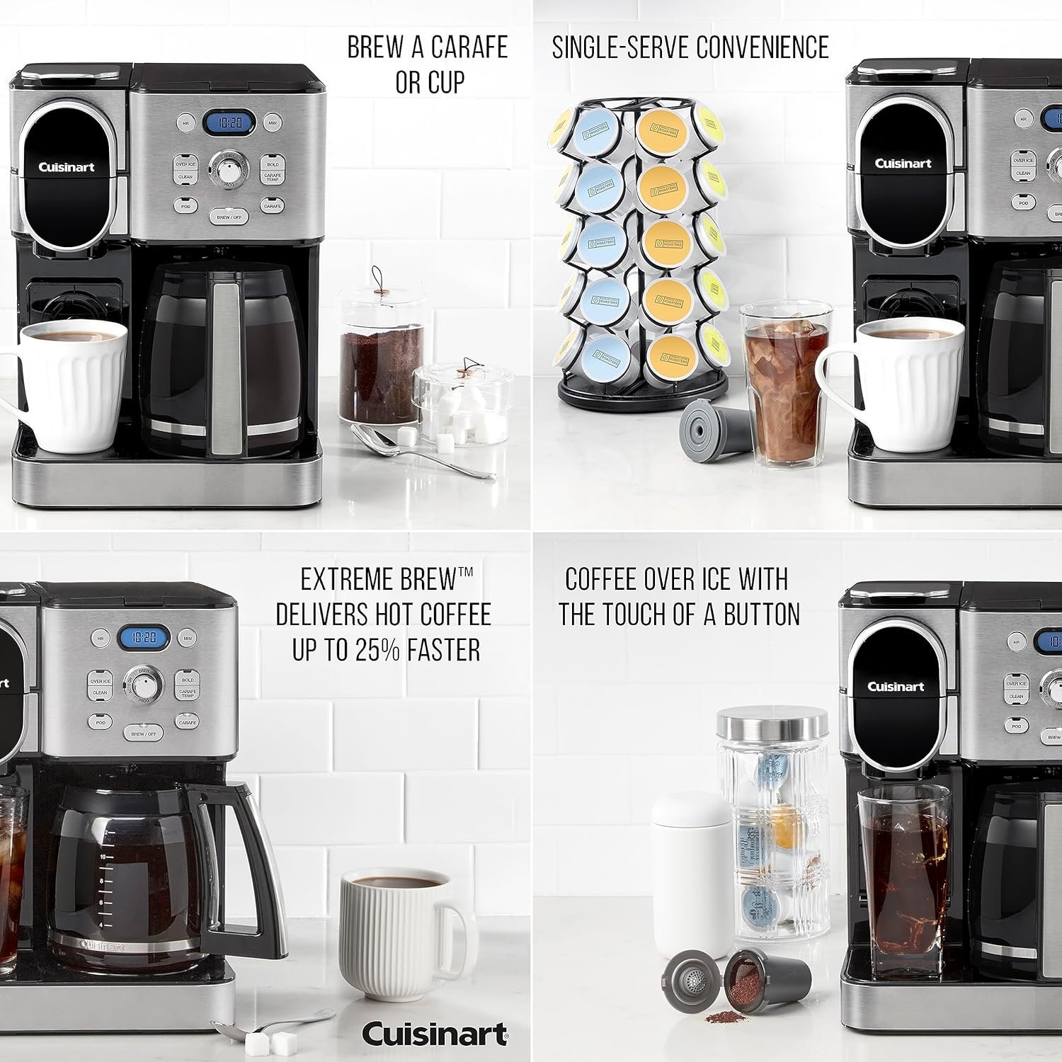 Cuisinart Coffee Maker, 12-Cup Glass Carafe, Automatic Hot  Iced Coffee Maker, Single Server Brewer, Stainless Steel, SS-16