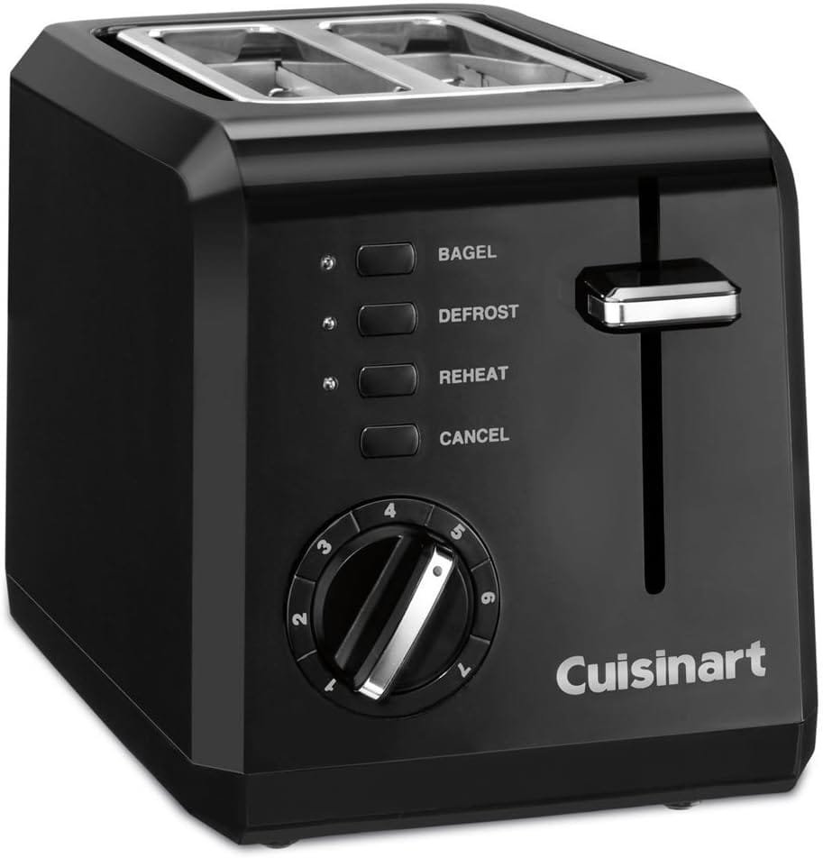 Cuisinart CPT-122BK 2-Slice Compact Plastic Toaster, Black