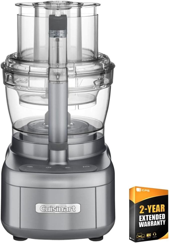 cuisinart-fp-2gm-elemental-food-processor-with-11-cup-and-45-cup-workbowls-gunmetal-bundle-with-2-yr-cps-enhanced-protec - Cooking Appliance World