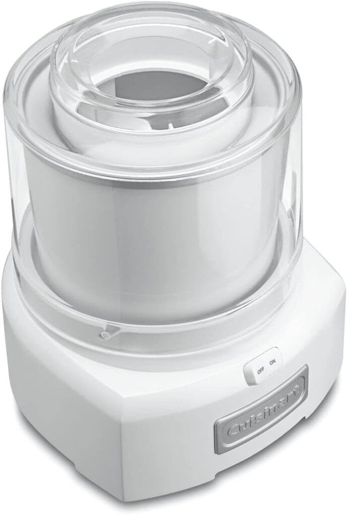 Cuisinart Ice Cream Maker Machine, 1.5 Quart Sorbet, Frozen Yogurt Maker, Double Insulated, White, ICE-21P1