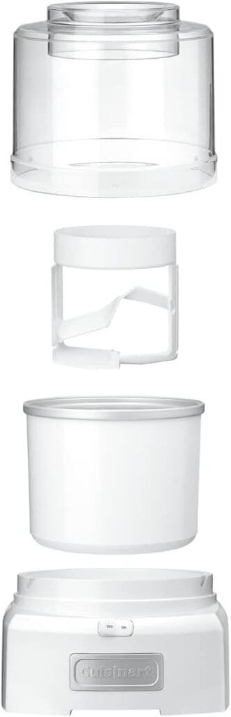 Cuisinart Ice Cream Maker Machine, 1.5 Quart Sorbet, Frozen Yogurt Maker, Double Insulated, White, ICE-21P1