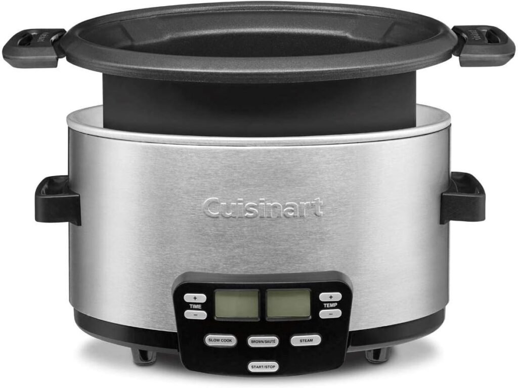 Cuisinart PSC-350 3-1/2-Quart Programmable Slow Cooker, Silver, 9-1/2 in H x 9.1 in W x 12.67 in L