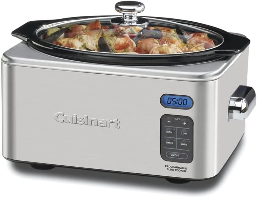Cuisinart PSC-650FR Stainless Steel 6-1/2-Quart Programmable Slow Cooker (Renewed)