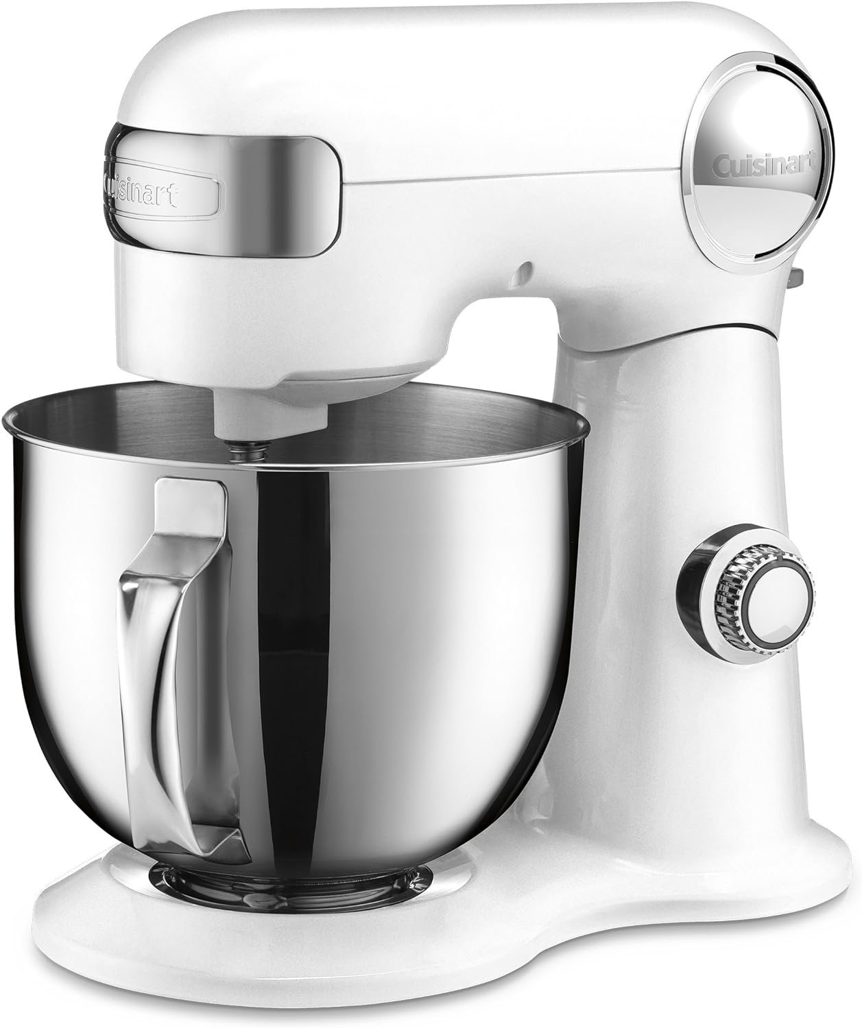 Cuisinart SM-50FR 5.5-Quart Stand Mixer, Brushed Chrome, White - Certified Refurbished