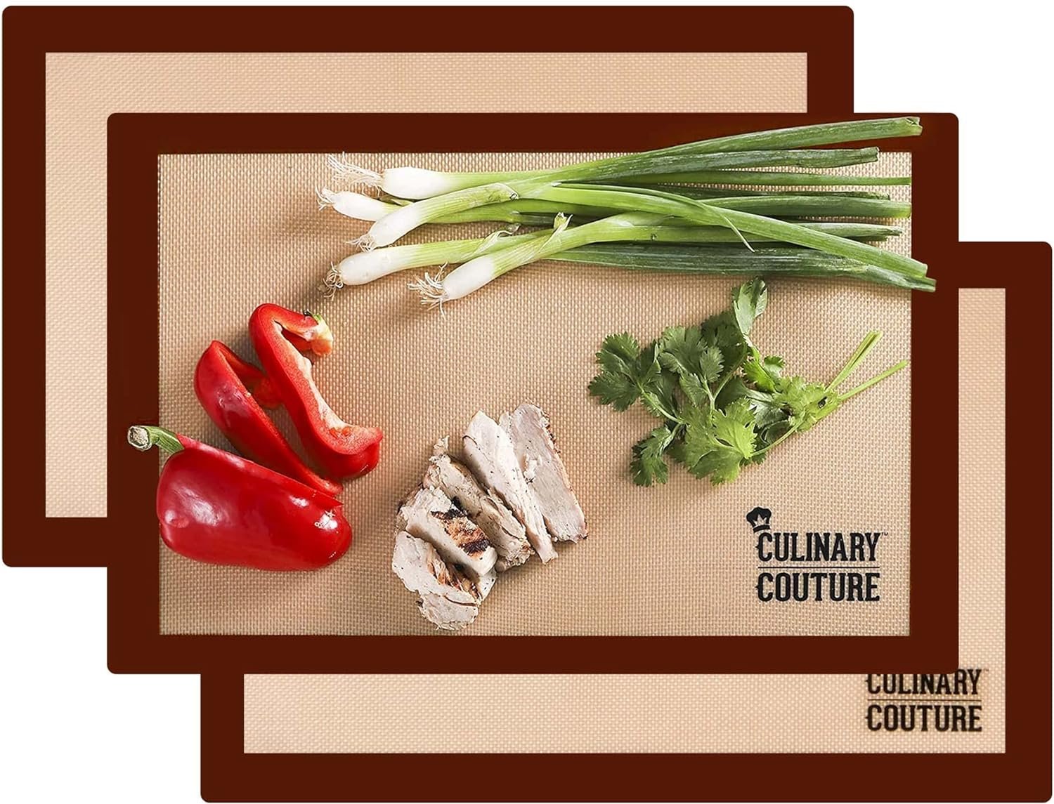 Culinary Couture Set of 2 Non-Stick Silicone Baking Mat Half Sheets - Reusable Silicone Mats for Baking Pans and Cookie Sheets - Silicone Baking Mats for Oven Culinary Couture Set of 2 Non-Stick Silicone Baking Mat Half Sheets - Reusable Silicone Mats for Baking Pans and Cookie Sheets - Silicone Baking Mats for Oven