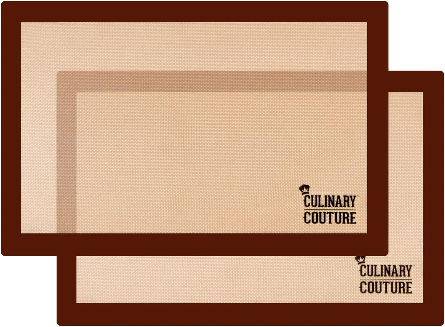 Culinary Couture Set of 2 Non-Stick Silicone Baking Mat Half Sheets - Reusable Silicone Mats for Baking Pans and Cookie Sheets - Silicone Baking Mats for Oven Culinary Couture Set of 2 Non-Stick Silicone Baking Mat Half Sheets - Reusable Silicone Mats for Baking Pans and Cookie Sheets - Silicone Baking Mats for Oven