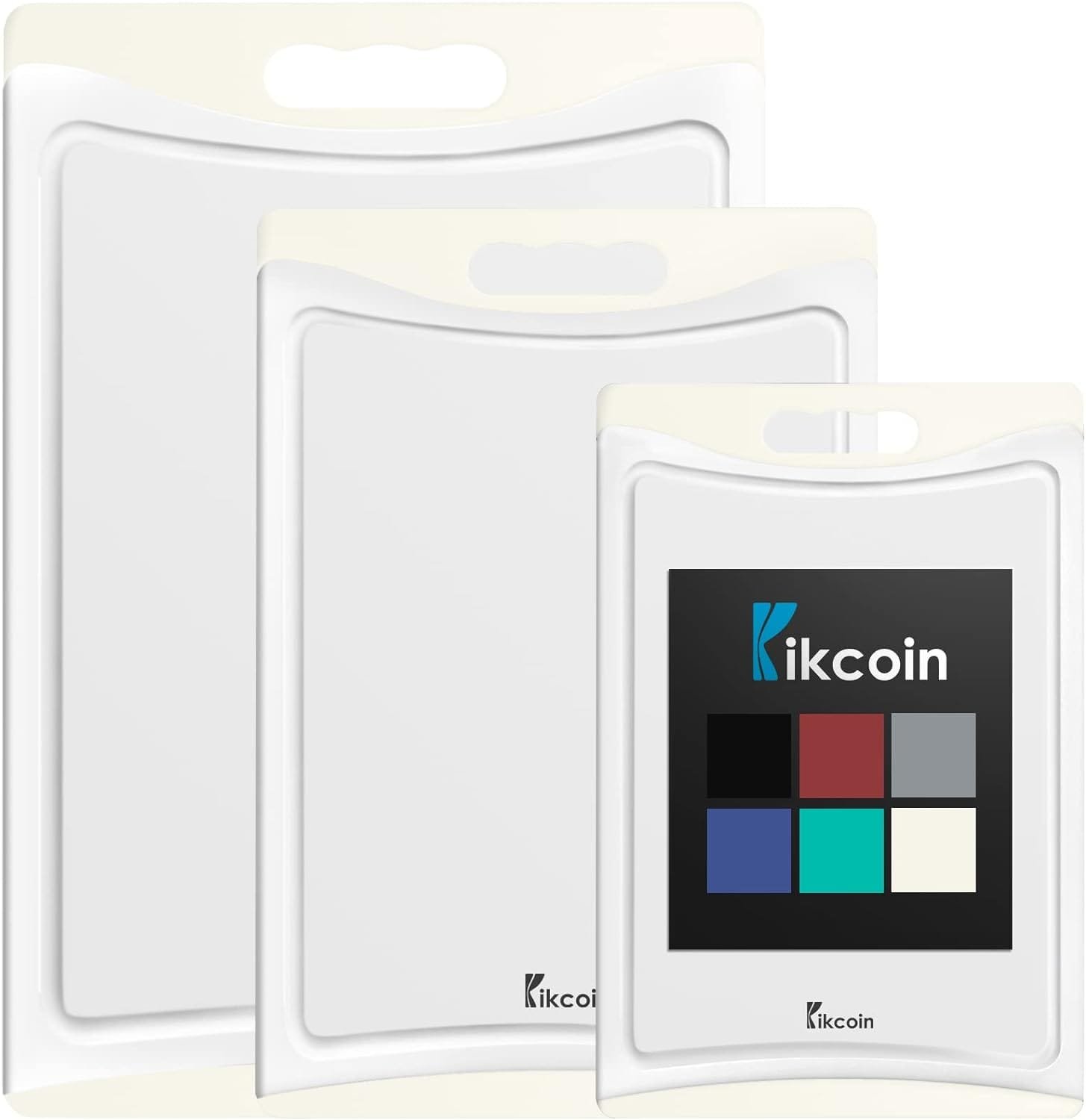 Cutting Boards for Kitchen, Extra Large Plastic Cutting Board Dishwasher Chopping Board Set of 3 with Juice Grooves, Easy Grip Handle, Grey, Kikcoin Cutting Boards for Kitchen, Extra Large Plastic Cutting Board Dishwasher Chopping Board Set of 3 with Juice Grooves, Easy Grip Handle, Grey, Kikcoin