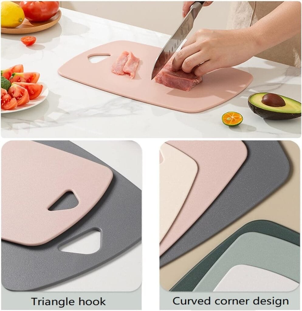 Cutting Boards for Kitchen,Plastic Cutting Board Set of 3, Thick Chopping Boards for Meat, Veggies, Fruits, with Easy Grip Handle,Dishwasher Safe (Pink, 3Pcs) Cutting Boards for Kitchen,Plastic Cutting Board Set of 3, Thick Chopping Boards for Meat, Veggies, Fruits, with Easy Grip Handle,Dishwasher Safe (Pink, 3Pcs)