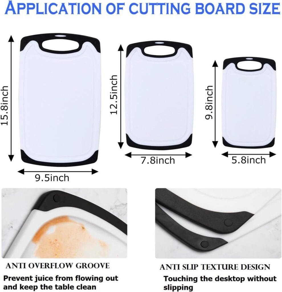 Cutting Boards for Kitchen,Plastic Cutting Board Set of 3, Thick Chopping Boards for Meat, Veggies, Fruits, with Easy Grip Handle,Dishwasher Safe (Pink, 3Pcs) Cutting Boards for Kitchen,Plastic Cutting Board Set of 3, Thick Chopping Boards for Meat, Veggies, Fruits, with Easy Grip Handle,Dishwasher Safe (Pink, 3Pcs)