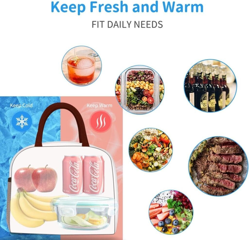 DALINDA Lunch Bag Lunch Box for Women Men Reusable Insulated Lunch Tote Bag,Leakproof Thermal Cooler Sack Food Handbags Case High Capacity forTravel Work School Picnic- Black DALINDA Lunch Bag Lunch Box for Women Men Reusable Insulated Lunch Tote Bag,Leakproof Thermal Cooler Sack Food Handbags Case High Capacity forTravel Work School Picnic- Black