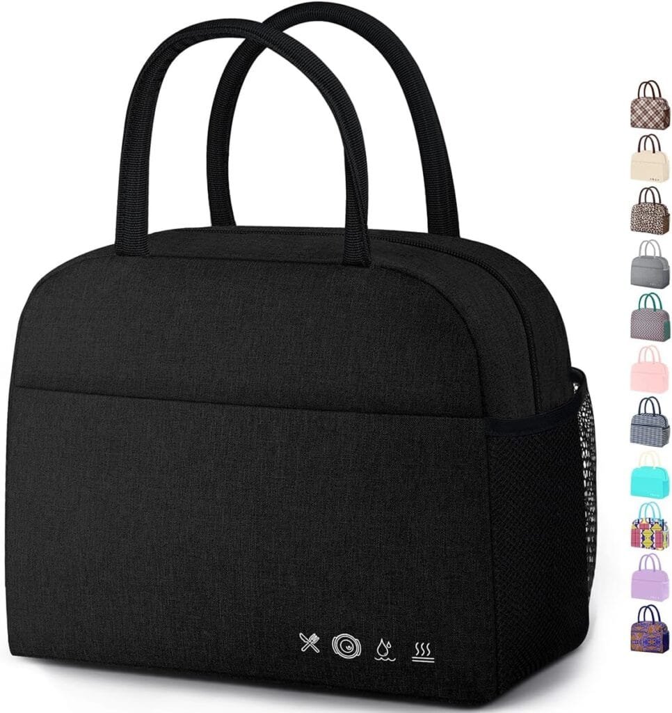 DALINDA Lunch Bag Lunch Box for Women Men Reusable Insulated Lunch Tote Bag,Leakproof Thermal Cooler Sack Food Handbags Case High Capacity forTravel Work School Picnic- Black DALINDA Lunch Bag Lunch Box for Women Men Reusable Insulated Lunch Tote Bag,Leakproof Thermal Cooler Sack Food Handbags Case High Capacity forTravel Work School Picnic- Black