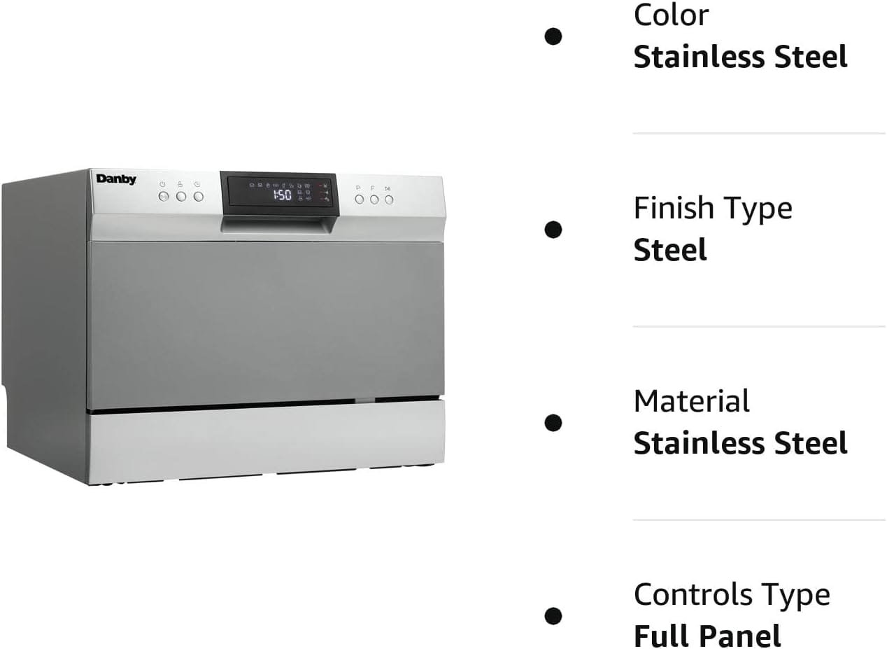 Danby DDW631SDB Countertop Dishwasher with 6 place Settings and Silverware Basket, LED Display, Energy Star Danby DDW631SDB Countertop Dishwasher with 6 place Settings and Silverware Basket, LED Display, Energy Star