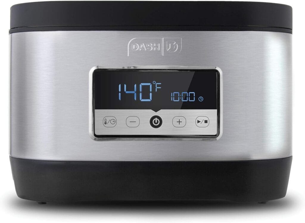Dash Chef Series Stainless Steel Sous Vide, Temperature Control For Steak/Poultry/Seafood/Vegetables with Timer Vacuum Bags + Pump Included, 8.5 Quart Dash Chef Series Stainless Steel Sous Vide, Temperature Control For Steak/Poultry/Seafood/Vegetables with Timer Vacuum Bags + Pump Included, 8.5 Quart