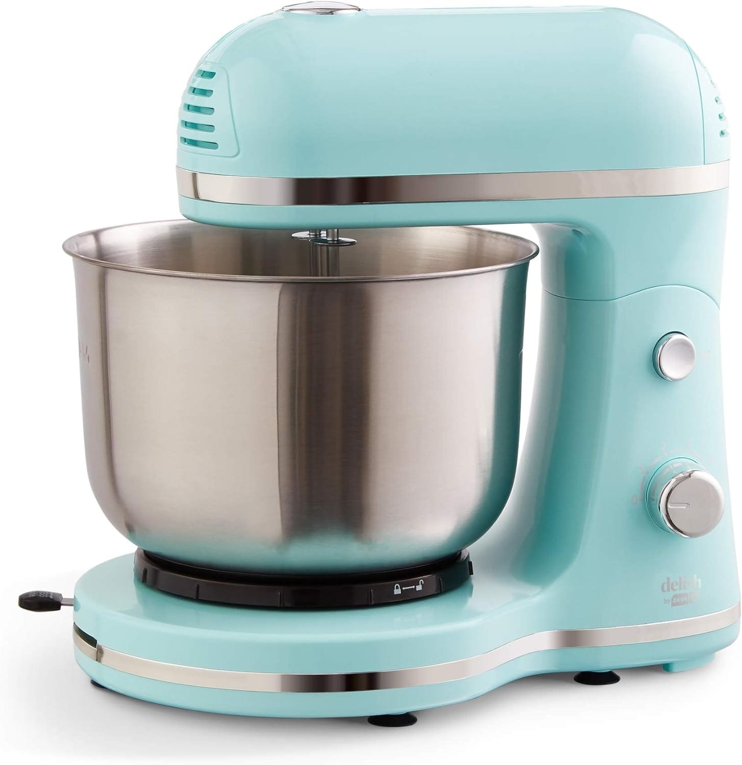 DASH Delish by DASH Compact Stand Mixer, 3.5 Quart with Beaters Dough Hooks Included - Blue DASH Delish by DASH Compact Stand Mixer, 3.5 Quart with Beaters Dough Hooks Included - Blue