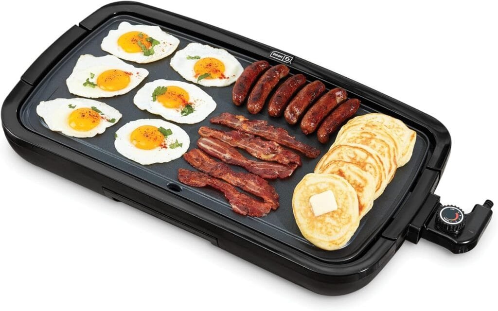 DASH Deluxe Everyday Electric Griddle with Dishwasher Safe Removable Nonstick Cooking Plate for Pancakes, Burgers, Eggs and more, Includes Drip Tray + Recipe Book, 20” x 10.5”, 1500-Watt - Black DASH Deluxe Everyday Electric Griddle with Dishwasher Safe Removable Nonstick Cooking Plate for Pancakes, Burgers, Eggs and more, Includes Drip Tray + Recipe Book, 20” x 10.5”, 1500-Watt - Black
