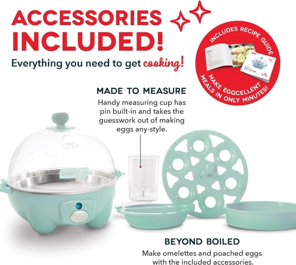DASH Rapid Egg Cooker: 6 Egg Capacity Electric Egg Cooker for Hard Boiled Eggs, Poached Eggs, Scrambled Eggs, or Omelets with Auto Shut Off Feature - Red DASH Rapid Egg Cooker: 6 Egg Capacity Electric Egg Cooker for Hard Boiled Eggs, Poached Eggs, Scrambled Eggs, or Omelets with Auto Shut Off Feature - Red