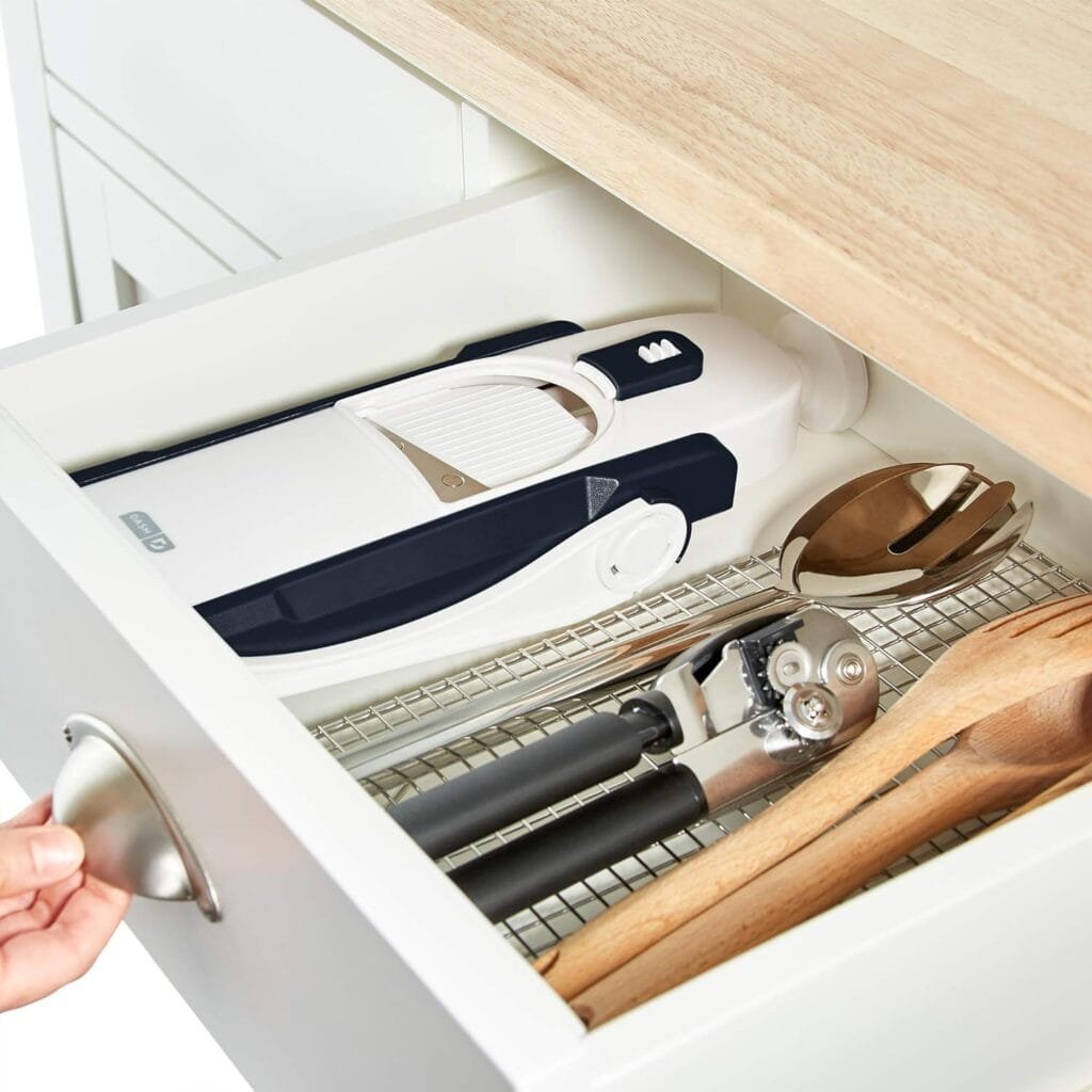 DASH Safe Slice® Mandoline Slicer, Julienne + Dicer for Vegetables, Meal Prep  More with 30+ Presets  Thickness Adjuster - Grey