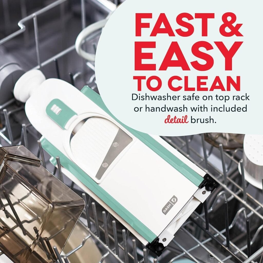 DASH Safe Slice® Mandoline Slicer, Julienne + Dicer for Vegetables, Meal Prep  More with 30+ Presets  Thickness Adjuster - Grey