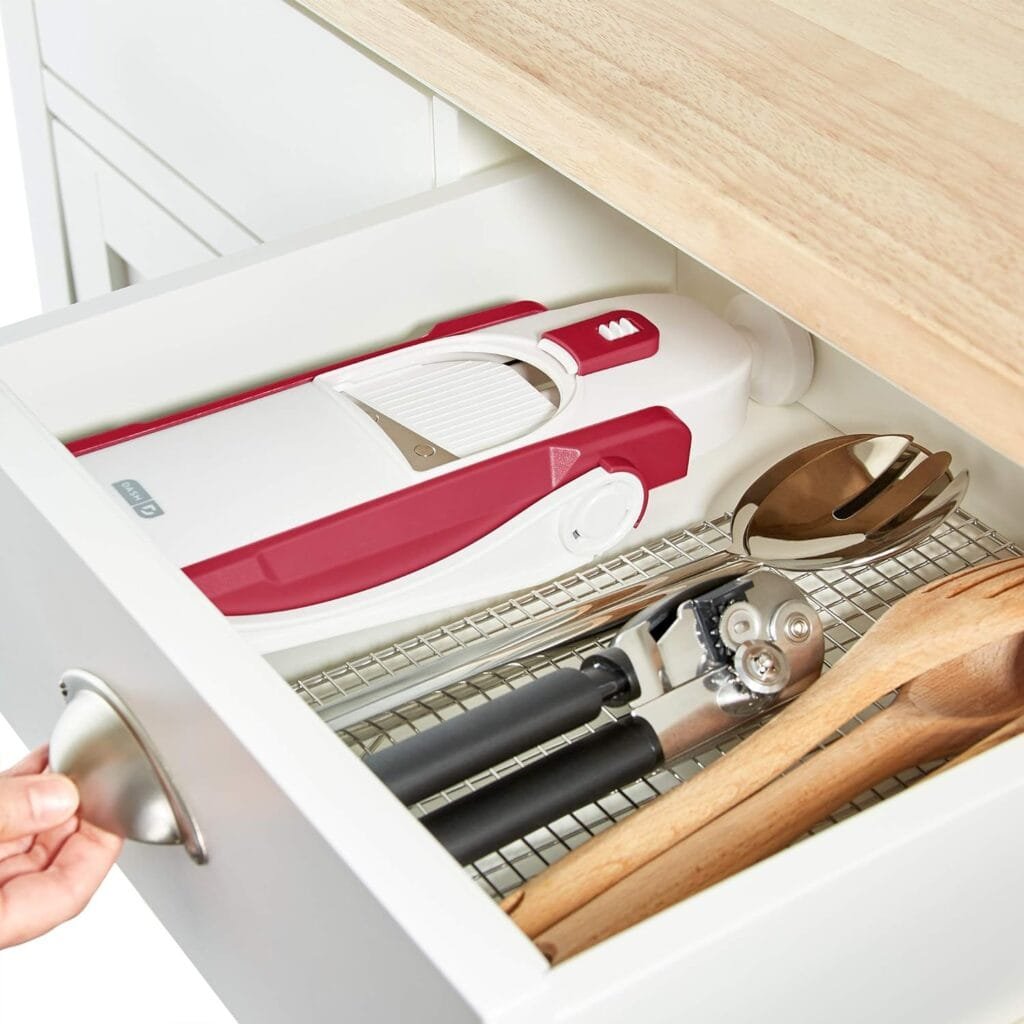 DASH Safe Slice® Mandoline Slicer, Julienne + Dicer for Vegetables, Meal Prep  More with 30+ Presets  Thickness Adjuster - Grey