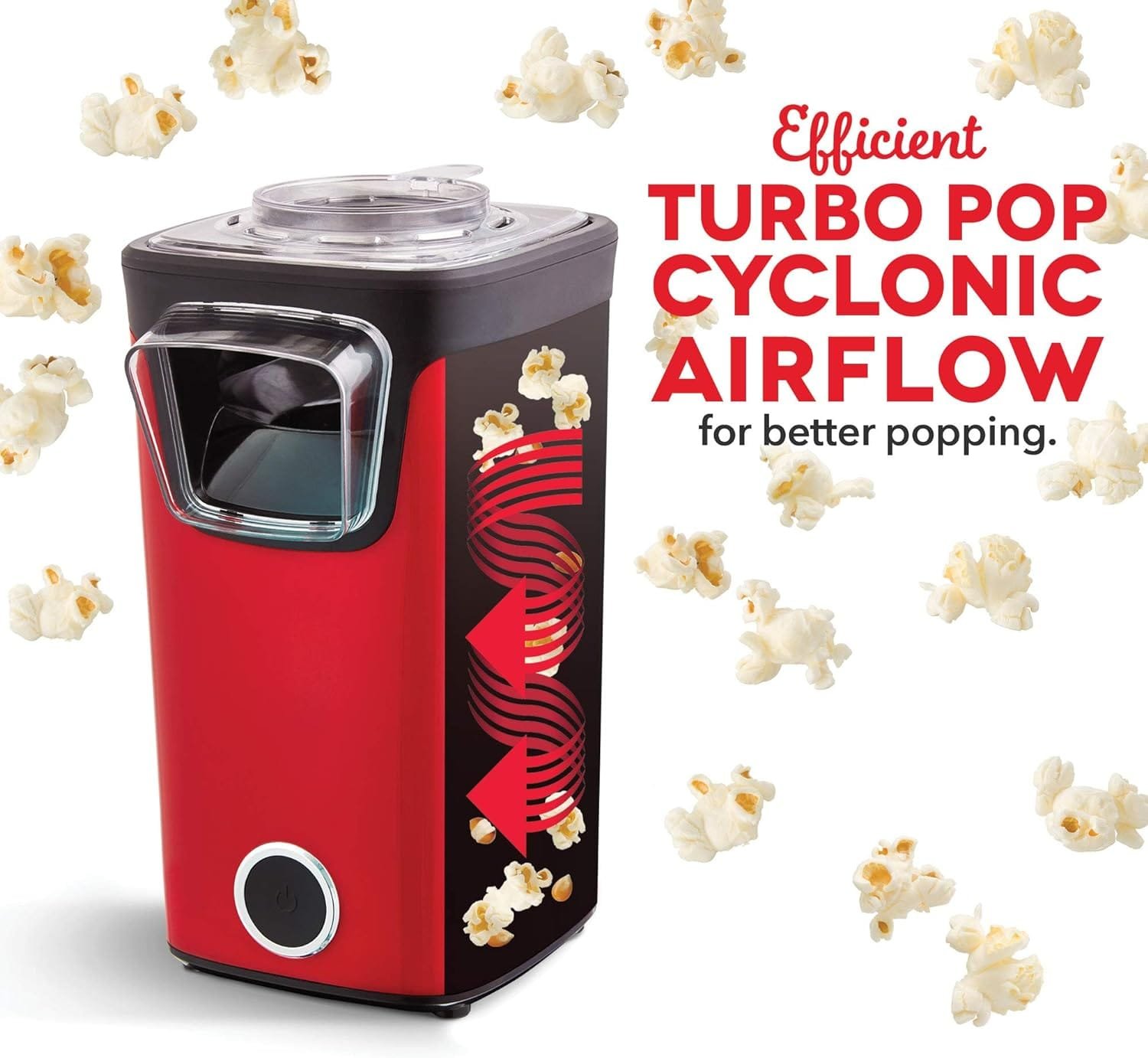 DASH Turbo POP Popcorn Maker with Measuring Cup to Portion Popping Corn Kernels + Melt Butter, 8 Cup Popcorn Machine - Aqua