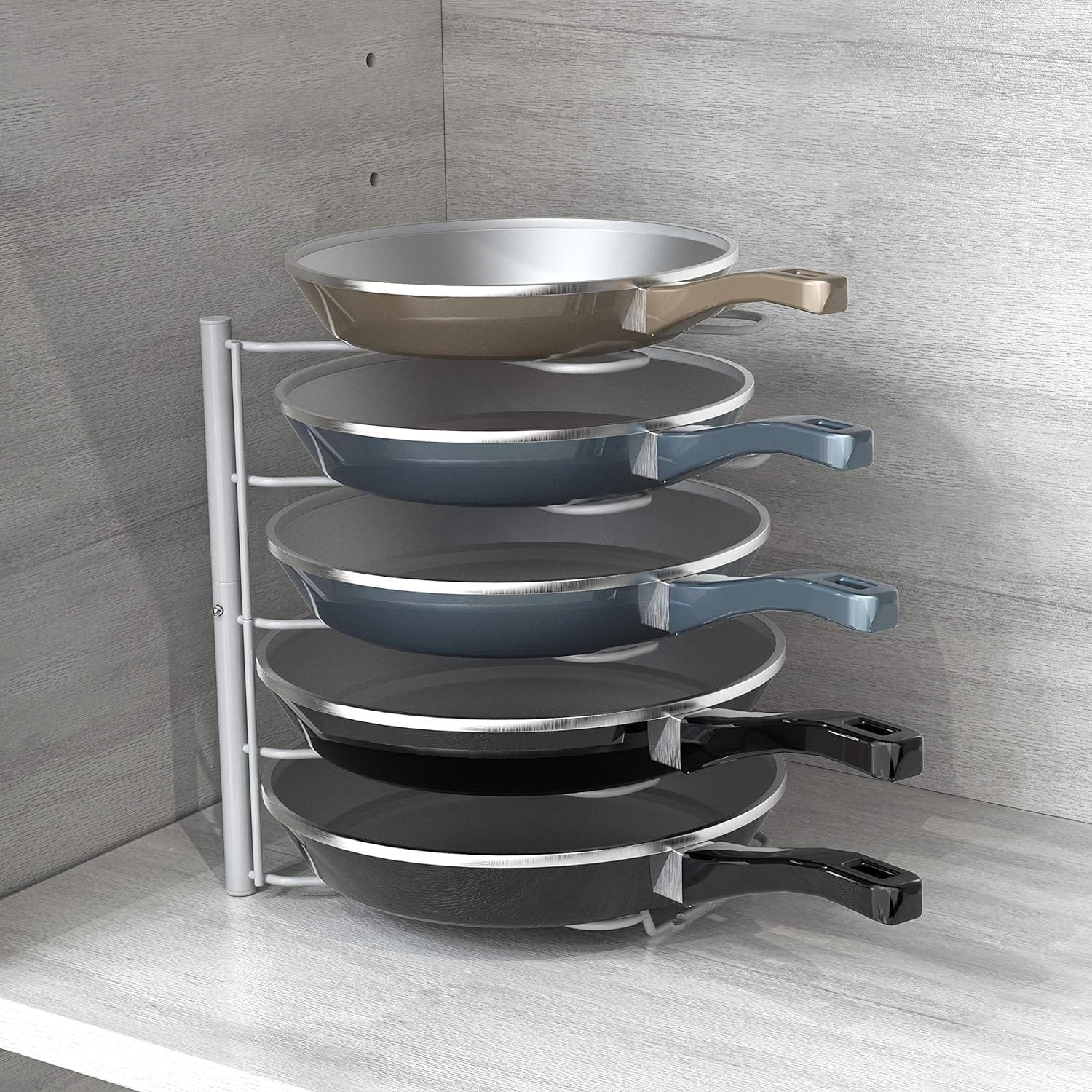 Deco Brothers Pan Organizer Rack for Kitchen Cabinet and Counter, Bronze
