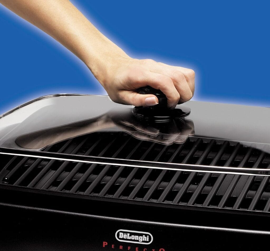 DeLonghi Perfecto Indoor Grill with Lid, Black DeLonghi Perfecto Indoor Grill with Lid, Black