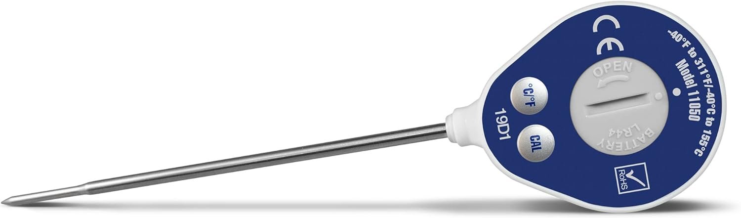 DeltaTrak 11050 Professional Digital Meat Thermometer for Kitchen Waterproof Lollipop Thermometer NSF Certified