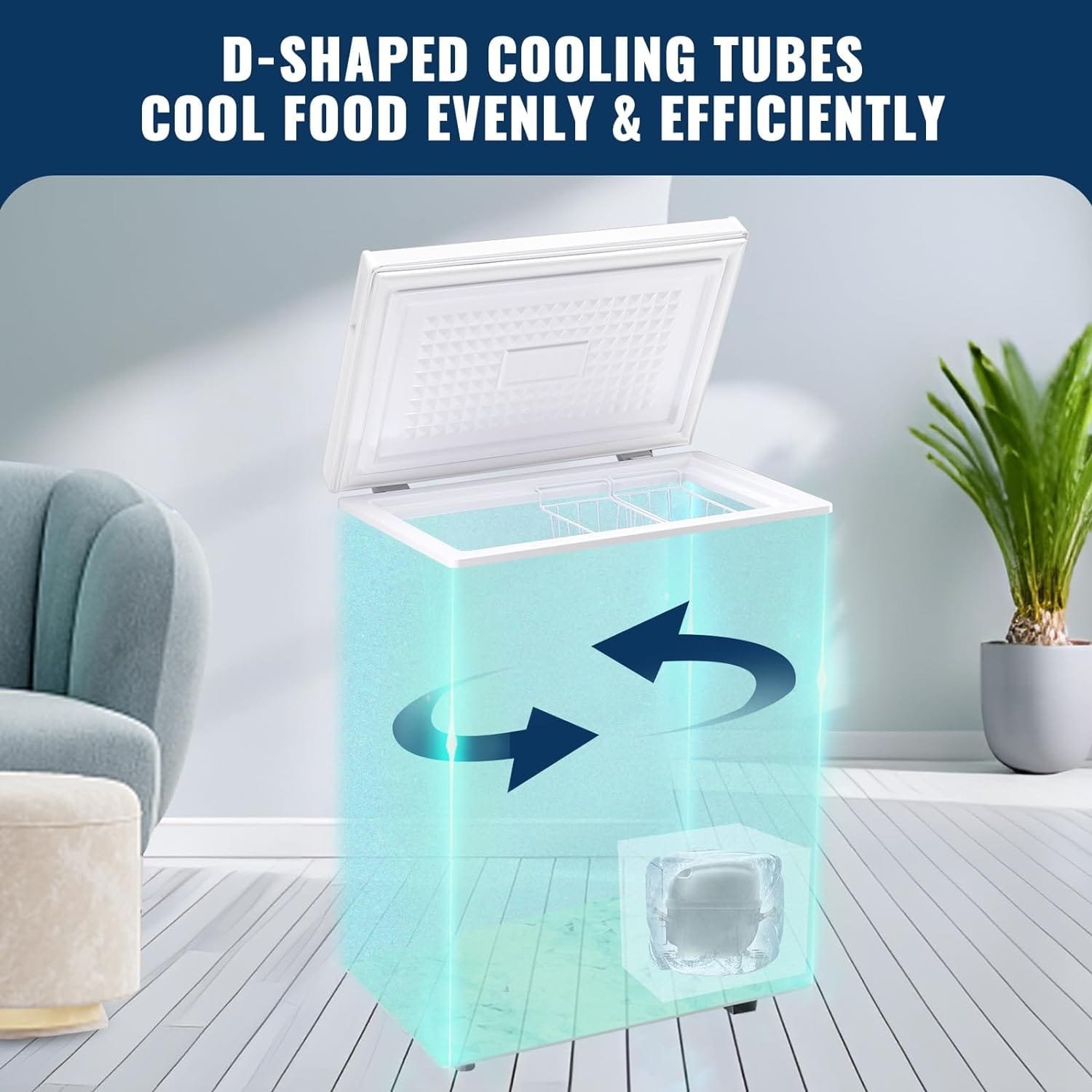 DEMULLER 3.5 Cu.Ft Chest Freezer with 2 Removable Baskets Compact Mini Deep Freezers Electronic Thermostat (50℉ to -12℉)  Stay-Open Lid  Manual Defrost, Garage Kitchen Basement Apartment, White DEMULLER 3.5 Cu.Ft Chest Freezer with 2 Removable Baskets Compact Mini Deep Freezers Electronic Thermostat (50℉ to -12℉)  Stay-Open Lid  Manual Defrost, Garage Kitchen Basement Apartment, White