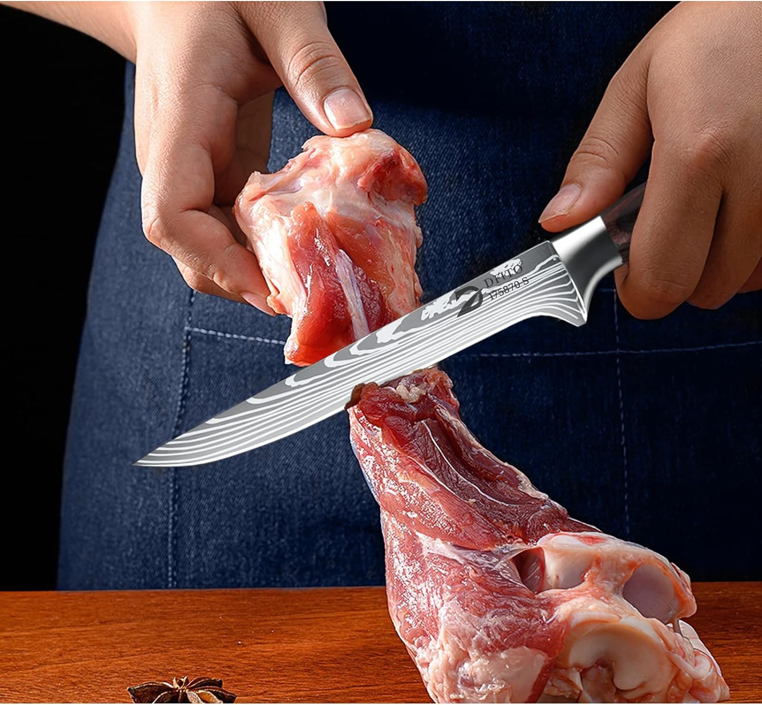 Dfito Chef Knife Sets with Roll Bag, 9 Pieces Professional Knife Set, High Carbon Stainless Steel Kitchen Chef Knife Set, Red Pakkawood Handle, Dishwasher Safe