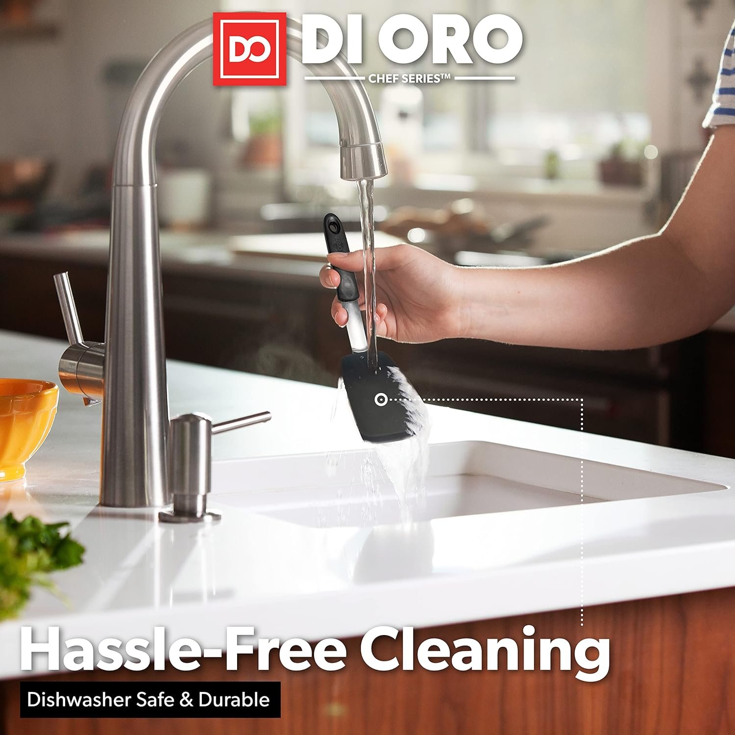 DI ORO Egg Spatula - Silicone Turner Spatula for Cooking - Spatula for Nonstick Cookware Heat-Resistant - High Heat Thin Spatula  Flexible Turner - Kitchen Flipper BPA Free  Dishwasher Safe