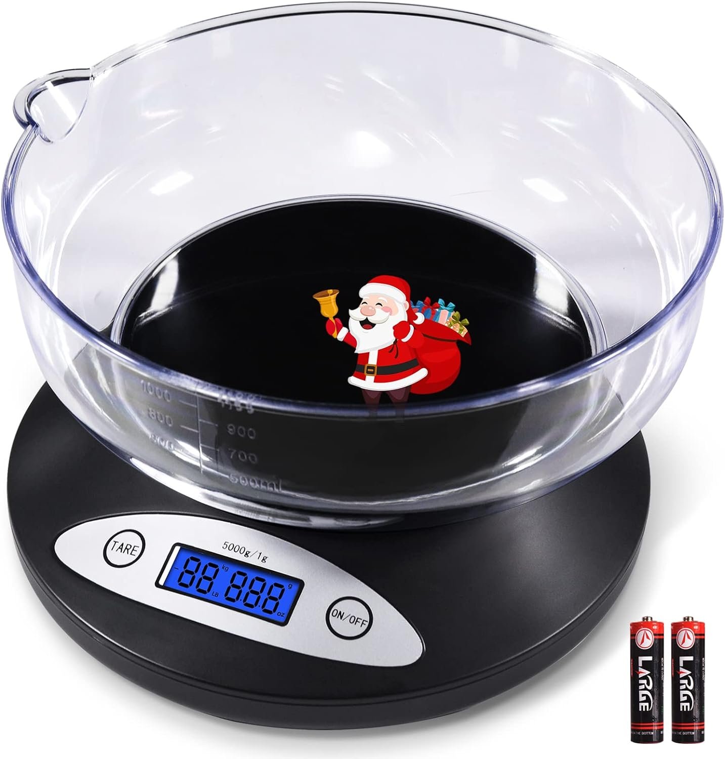 Digital Kitchen Scale, Highly Accurate 5000g/11lb x 0.1oz, Food Scale for Cooking, Baking and Weight Loss, Kitchen Scale with Bowl 2 Modes and Tare Features, Back-lit LCD Display