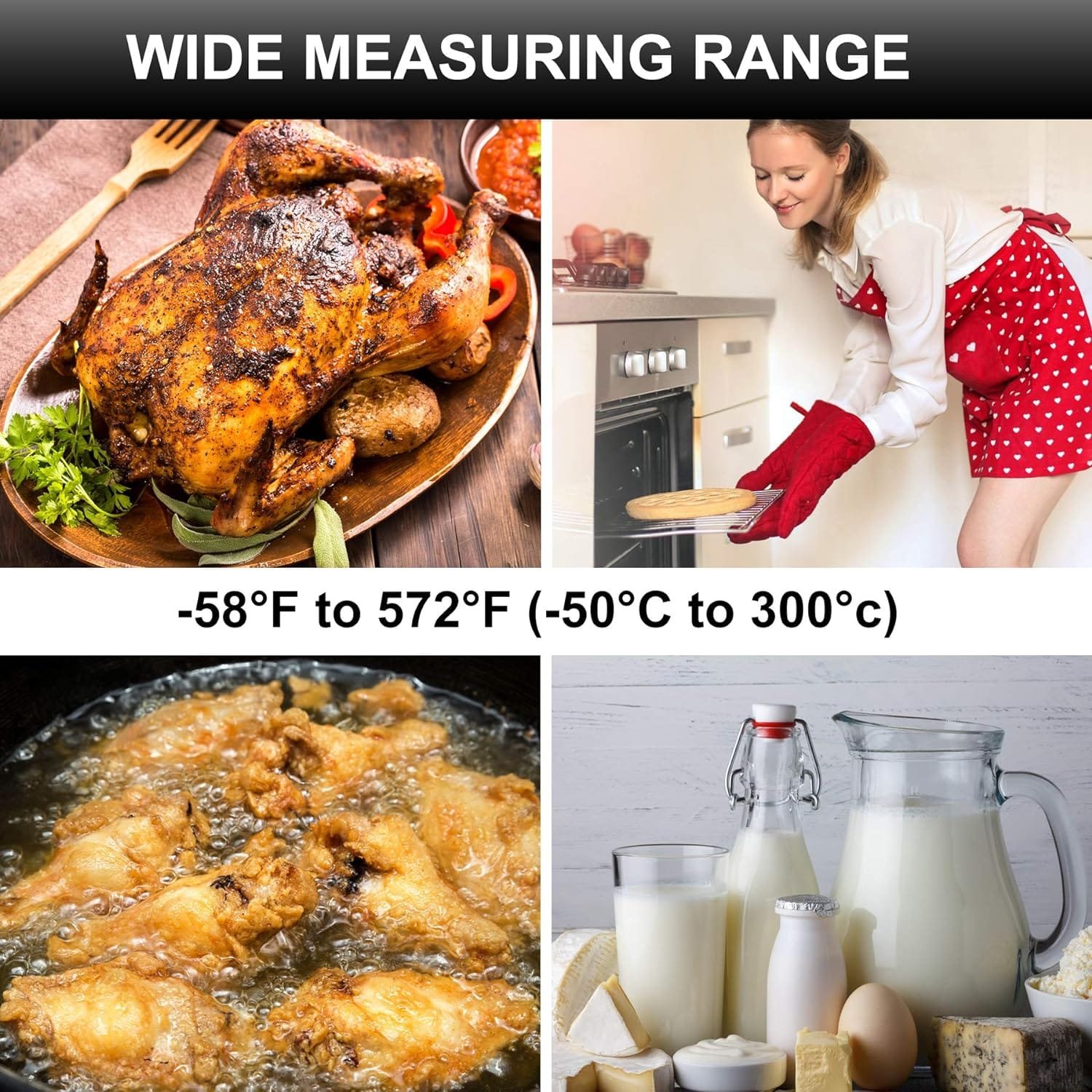 Digital Meat Thermometer Backlight,Waterproof Instant Read Food Thermometer for Cooking and Grilling for BBQ Grill Liquids Beef Turkey Digital Meat Thermometer Backlight,Waterproof Instant Read Food Thermometer for Cooking and Grilling for BBQ Grill Liquids Beef Turkey