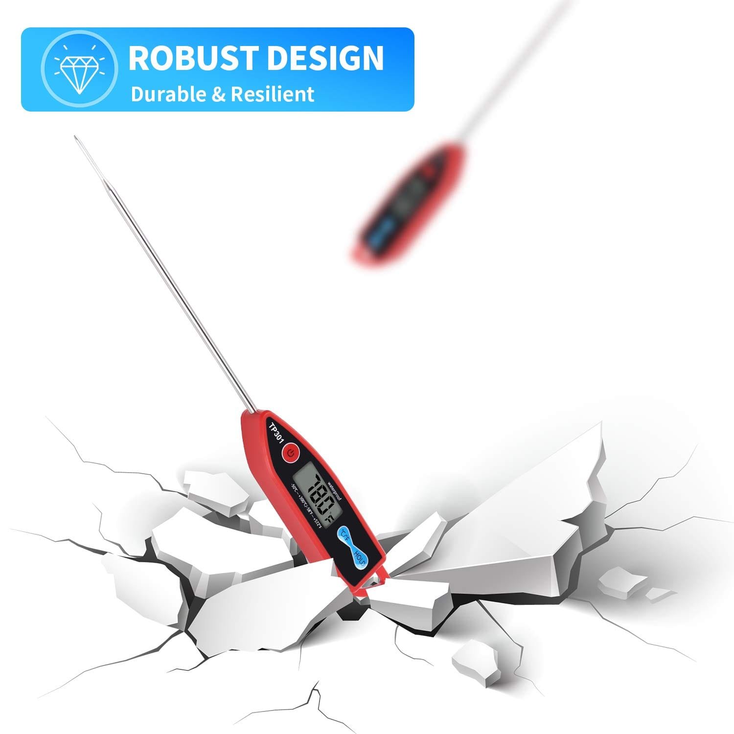 Digital Water Thermometer for Liquid, Candle, Instant Read with Waterproof for Food, Meat, Milk, Long Probe Digital Water Thermometer for Liquid, Candle, Instant Read with Waterproof for Food, Meat, Milk, Long Probe